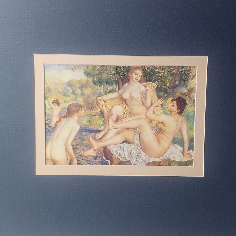 Pierre-Auguste Renoir The Large Bathers Art Print Matted Vintage Impressionist